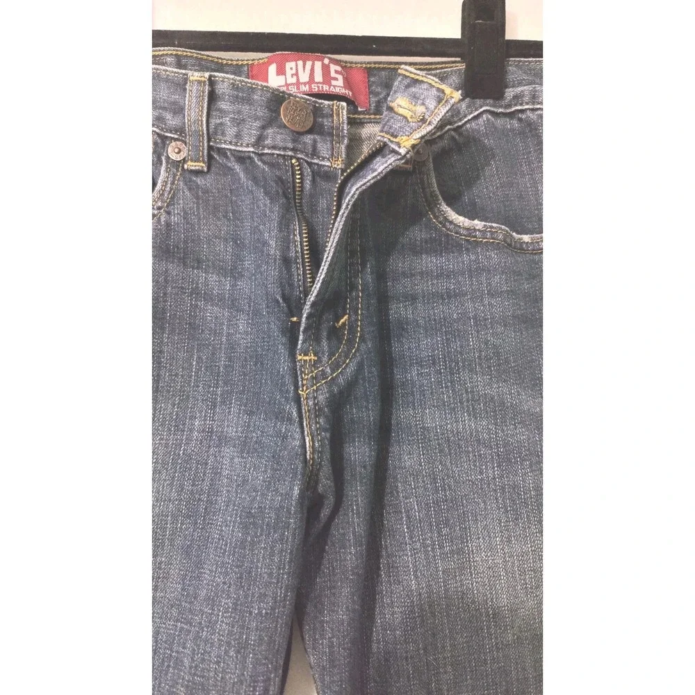Levis 514 Red Tab Slim Straight Mens Medium Wash Jeans Size 27x27 100% Cotton - Picture 2 of 9
